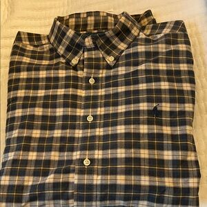 Ralph Lauren Navy and Cream Plaid Shirt